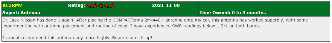 COMPACtenna Review 2M-440+ eHam.net