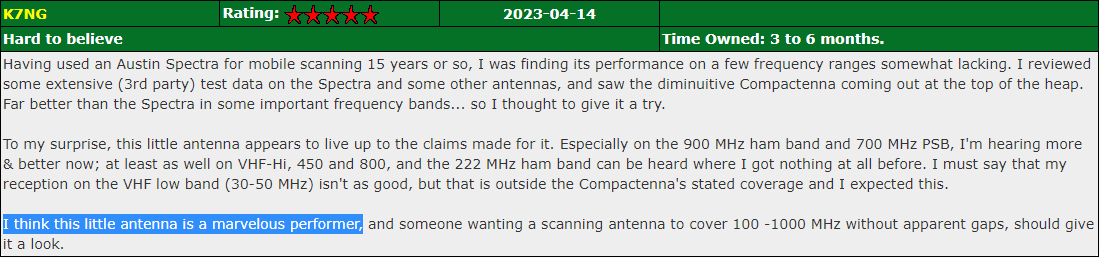 COMPACtenna Review SCAN-III eHam.net 4.15.23