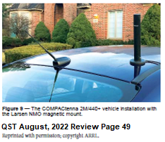 COMPACtenna Installation Sedan Vehicle Rear Corner - Magnet Mount - QST Review Image