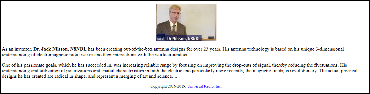 COMPACtenna History Universal Radio